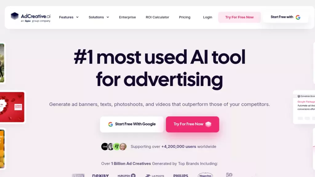 Интерфейс Adcreative.ai