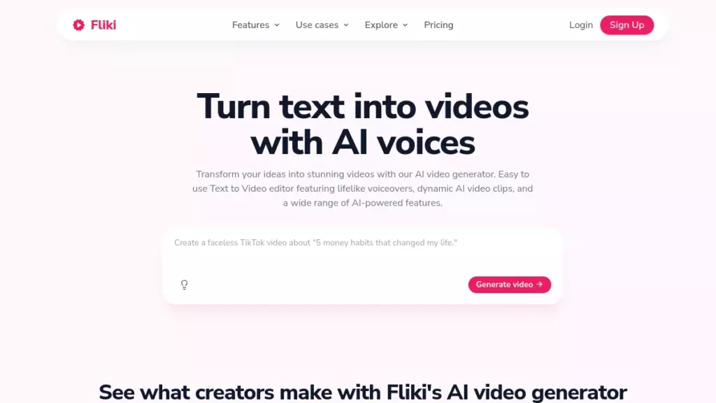 Интерфейс Fliki