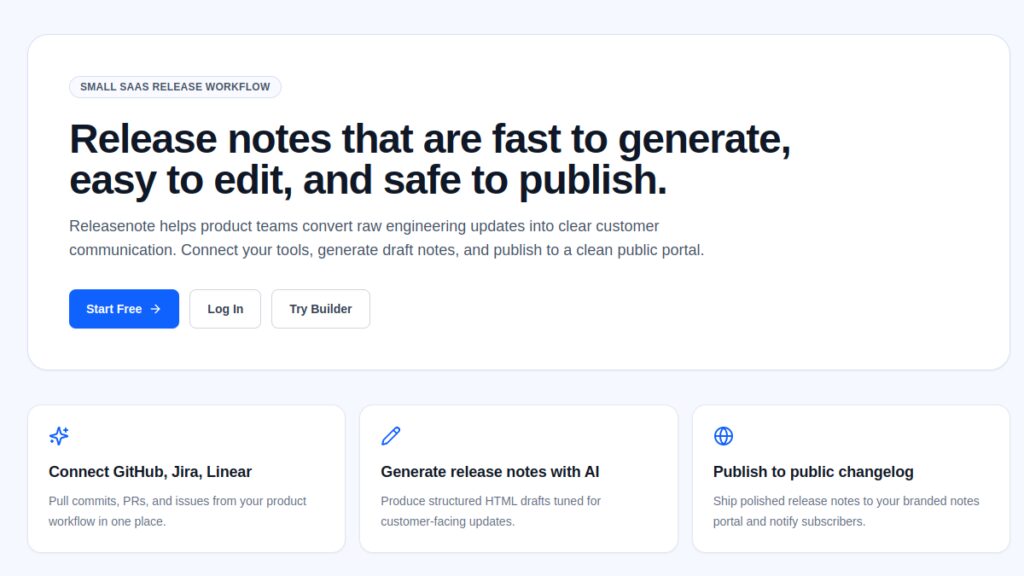Интерфейс ReleaseNote.AI