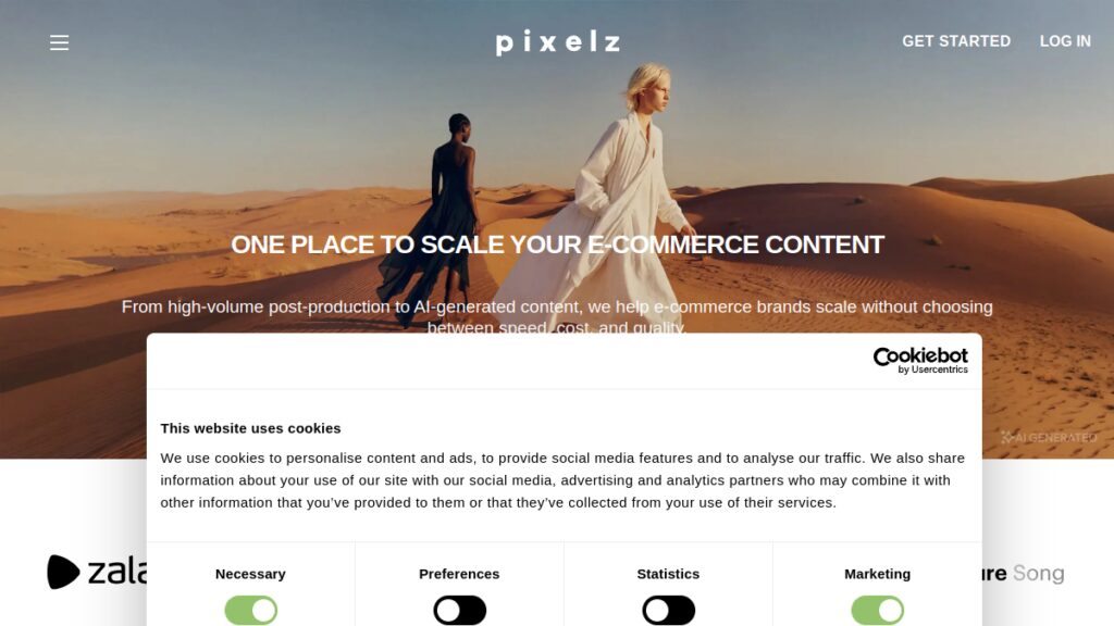 Интерфейс Pixelz AI