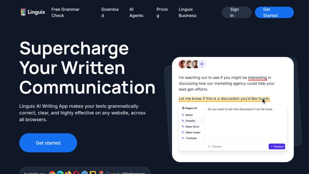 Интерфейс Linguix
