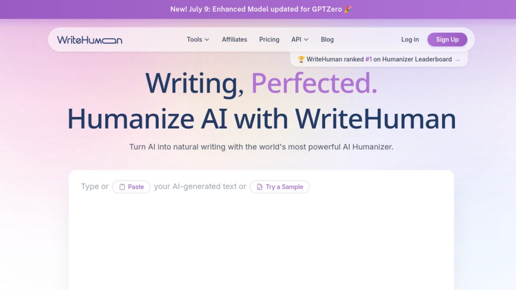 Интерфейс WriteHuman
