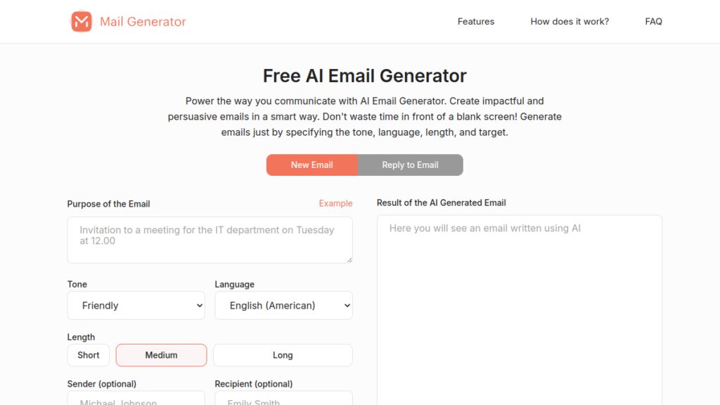 Интерфейс mailgenerator