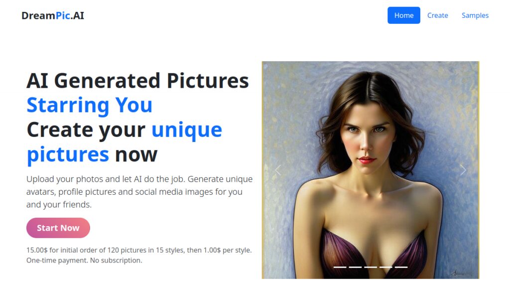 Интерфейс DreamPic.AI