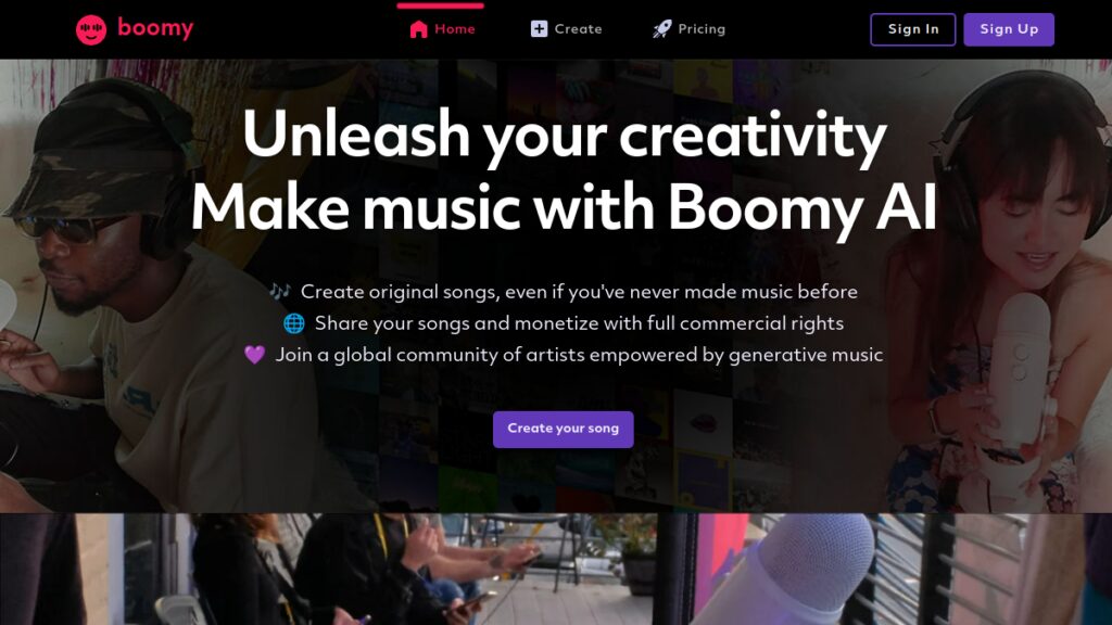 Интерфейс Boomy