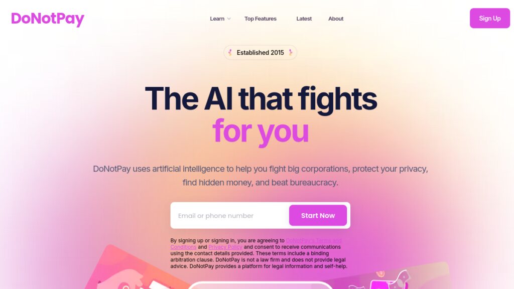 Интерфейс DoNotPay