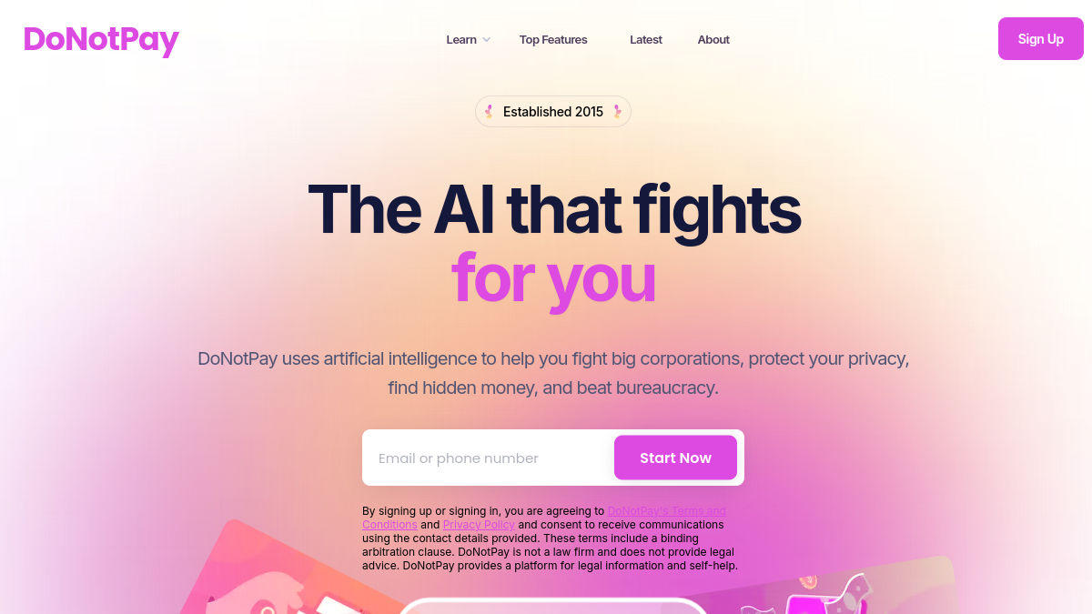 DoNotPay screenshot