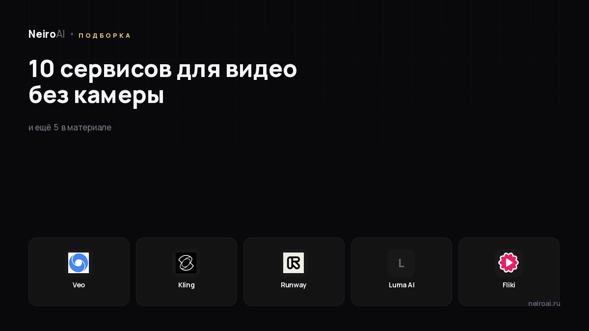Нейросети для видео: 10 сервисов под съёмку без камеры, аватаров и монтаж