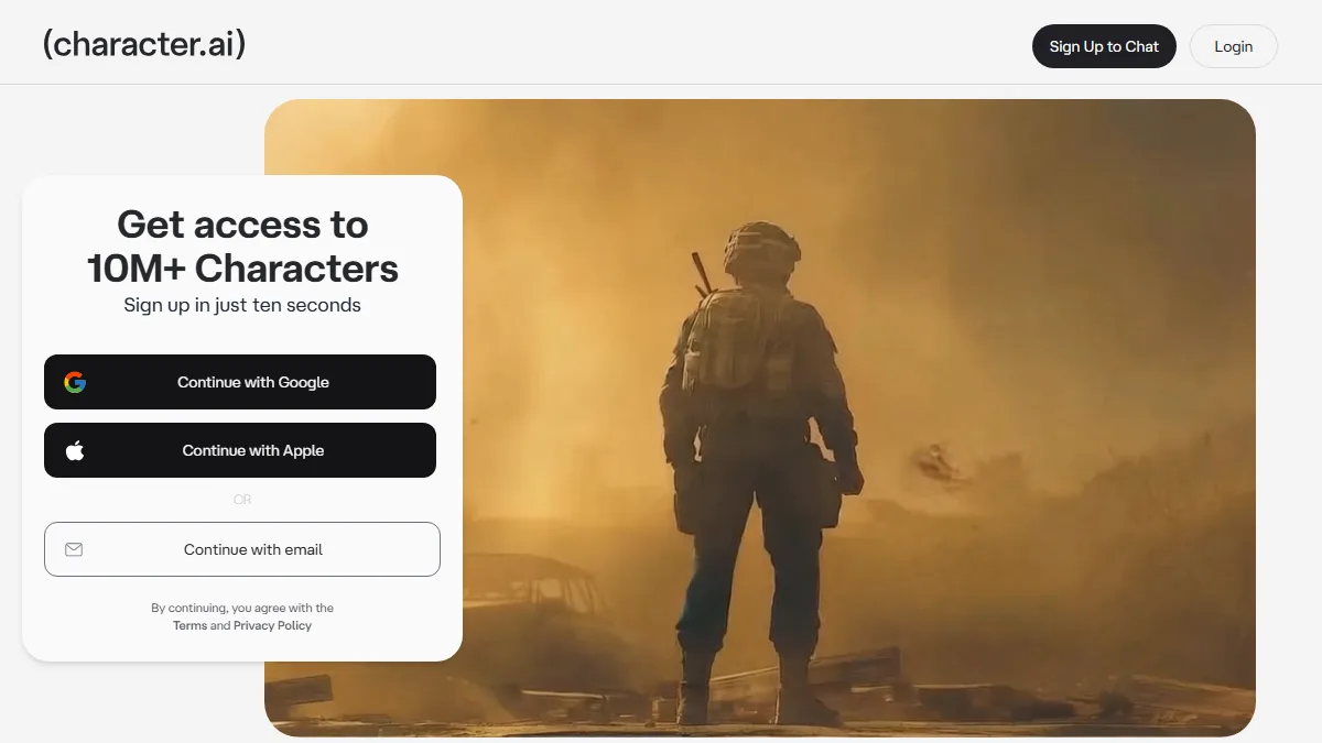 Интерфейс Character.AI