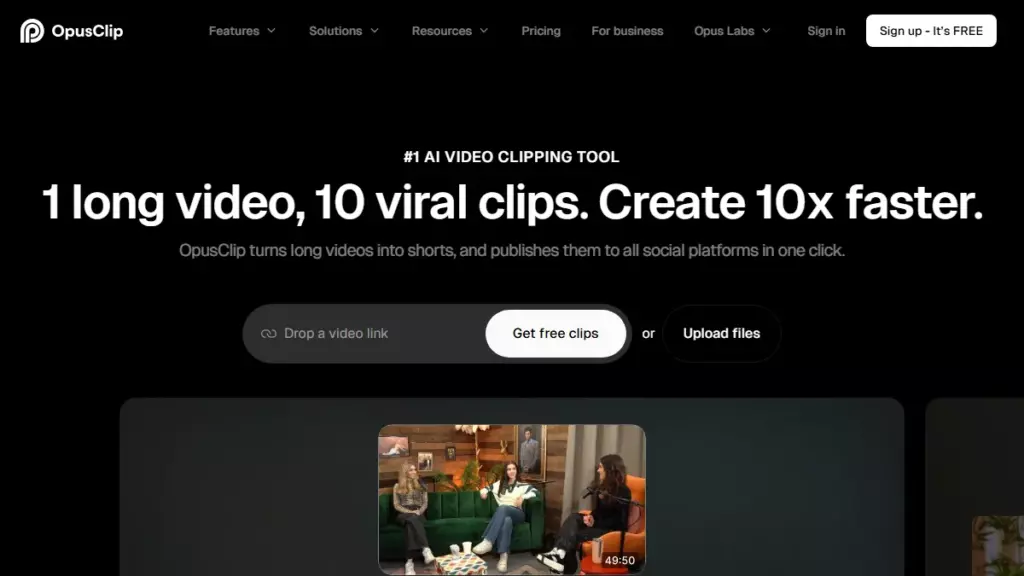 Интерфейс OpusClip
