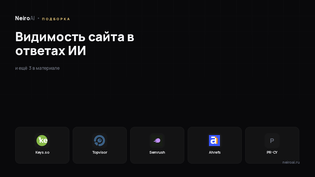 Как проверить видимость сайта в Алисе и ChatGPT: 8 сервисов мониторинга ИИ-выдачи